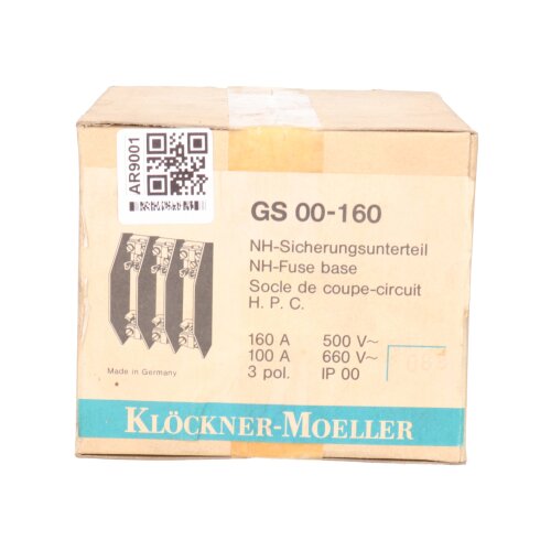 Moeller GS 00-160 Sicherungsunterteil Fuse Base