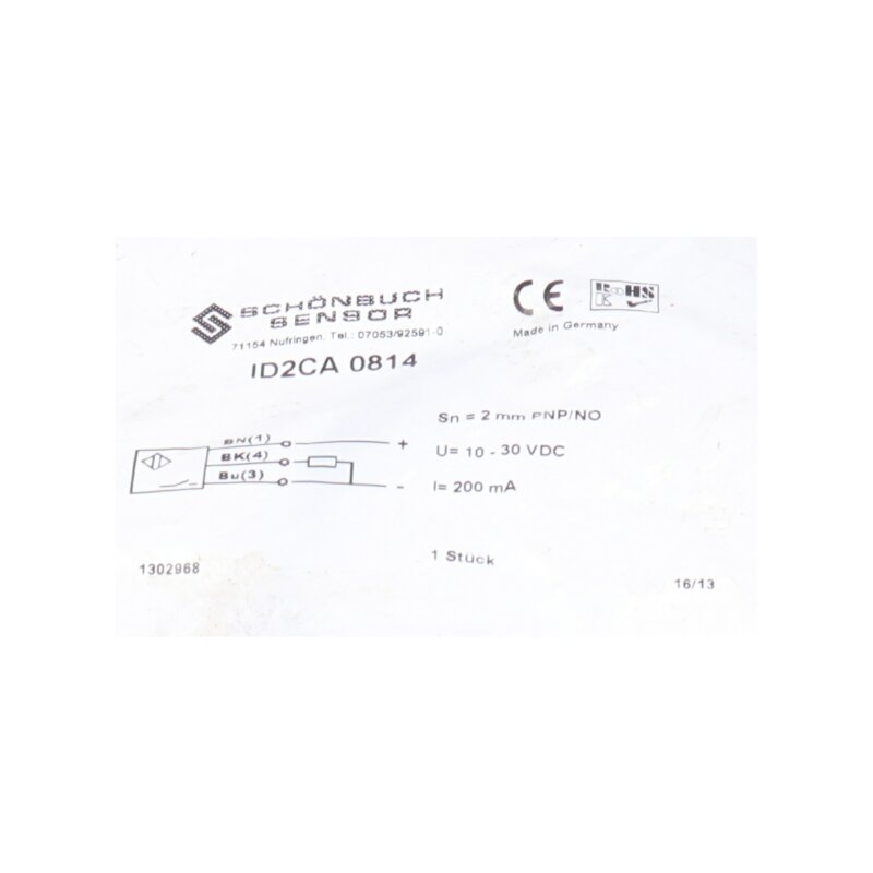 Sch&ouml;nbuch Sensor ID2CA 0814 N&auml;hrungsschalter Proximity Switch