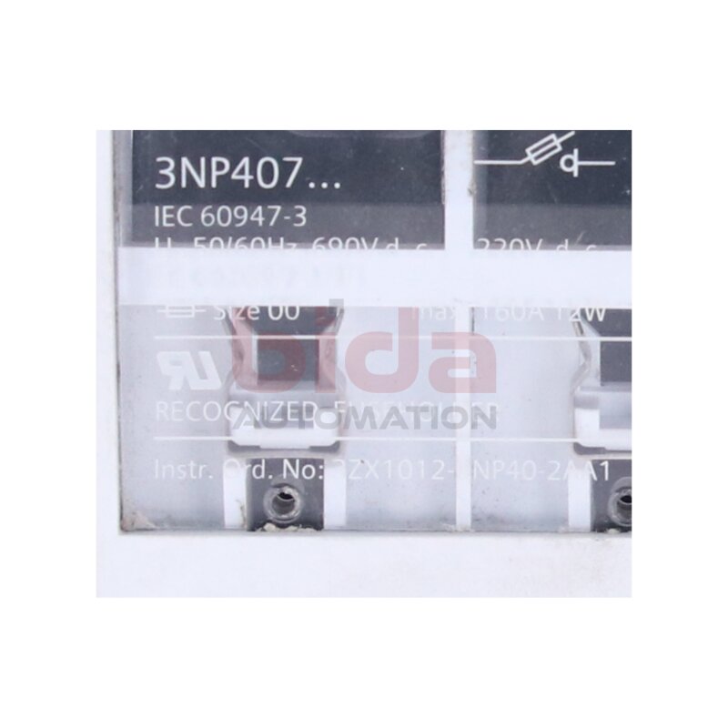 Siemens 3ZX1012-0NP40-2AA1 / 3ZX1 012-0NP40-2AA1 Sicherungs Lasttrennschalter Fuse switch disconnector