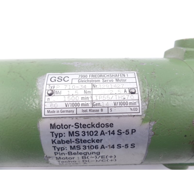 GSC P 710-34 Gleichstrom Servomotor Motor 2,5A 1,5Nm