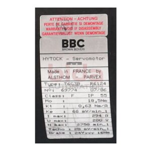 Alsthom T6C3B Servomotor Servo Motor 294A 200V