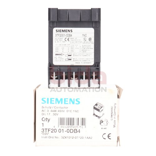 Siemens 3TF20 01-0DB4 Leistungssch&uuml;tz Power Contactor