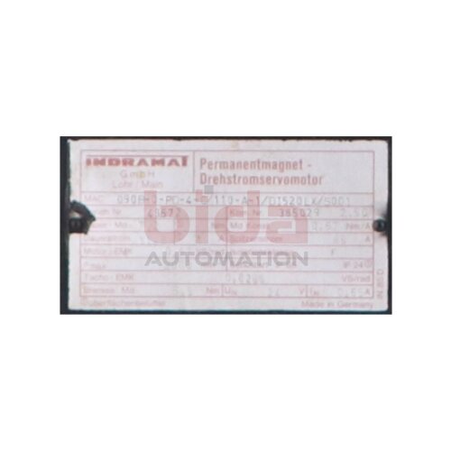 Indramat 090B-0-PD-4-C/110-A-1/DI520LX/S001 Permanentmagnet Drehstromservomotor Permanent Magnet Three-Phase Servo Motor