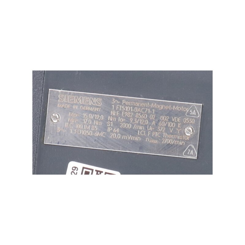 Siemens 1 FT5101-0AC71-1 Permanent  Magnet Motor Servo Motor