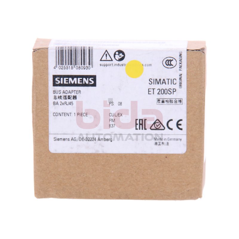 Siemens 6ES7193-6AR00-0AA0 / 6ES7 193-6AR00-0AA0 Bus Adapter