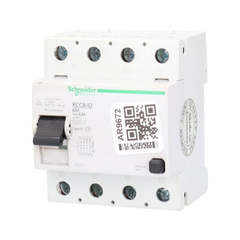 Schneider RCCB-ID 63A Fehlerstrom Schutzschalter Residual current circuit breaker