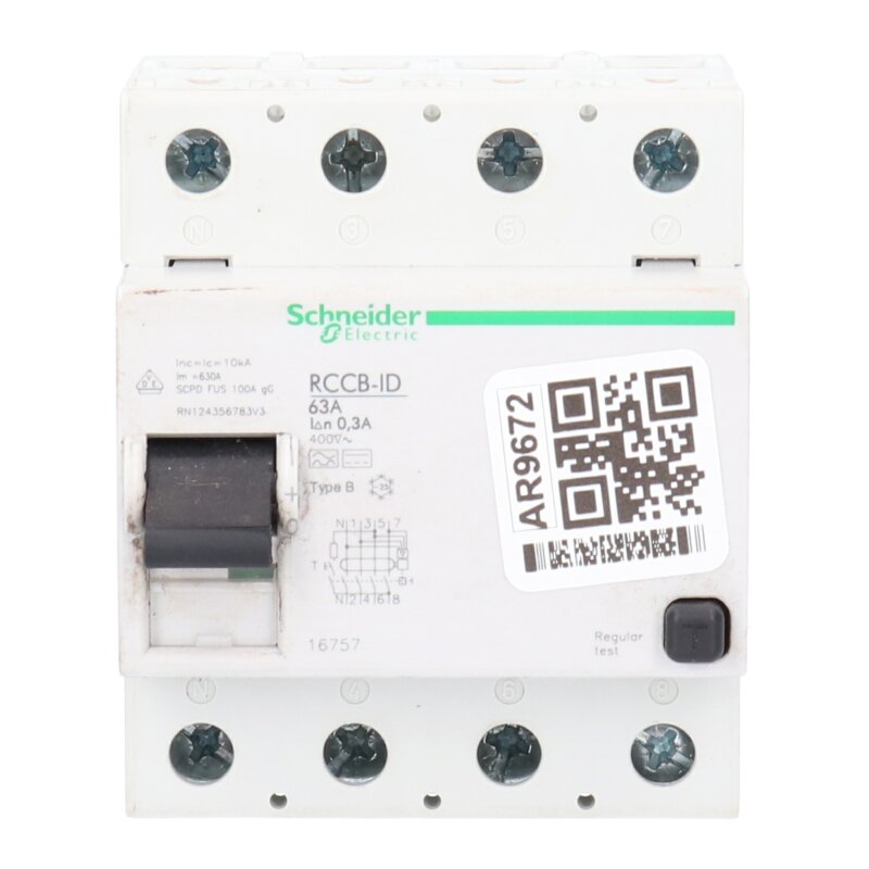 Schneider RCCB-ID 63A Fehlerstrom Schutzschalter Residual current circuit breaker