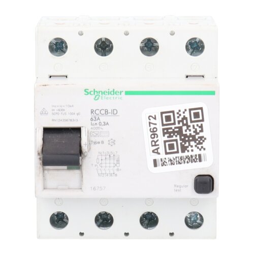 Schneider RCCB-ID 63A Fehlerstrom Schutzschalter Residual current circuit breaker