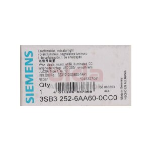 Siemens 3SB3 244-6AA60-0CC0 Leuchtmelder Indicator Lights