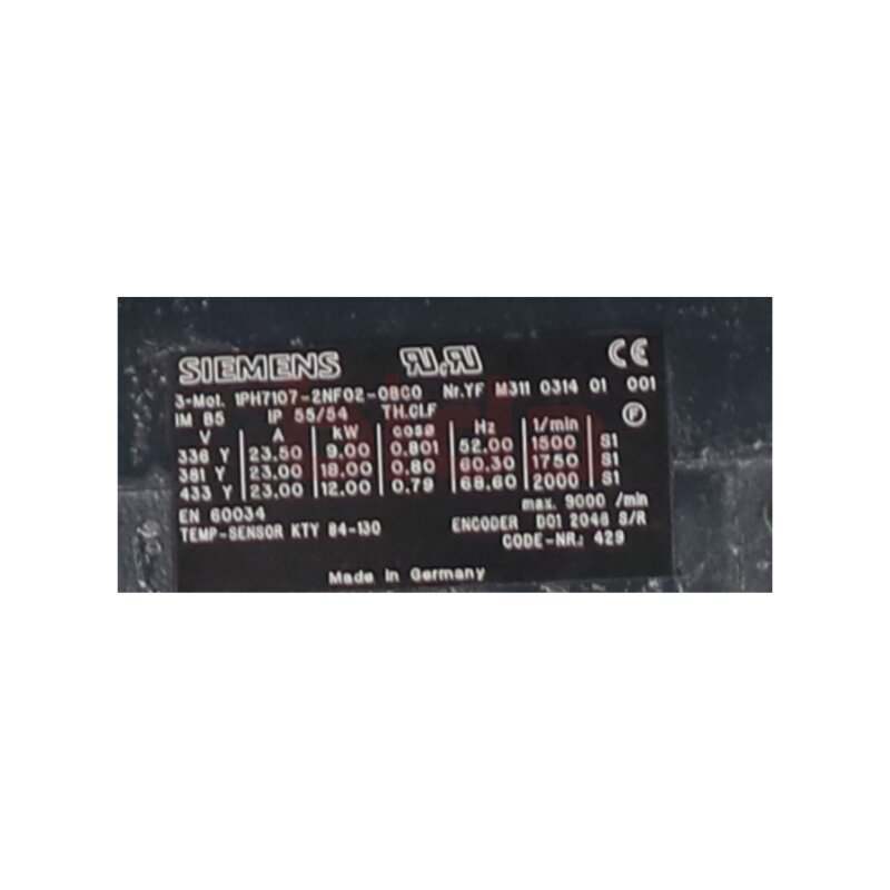 Siemens 1PH7107-2NF02-0BC0 SIMOTICS M Kompakt - Asynchronmotor Induktionsmotor