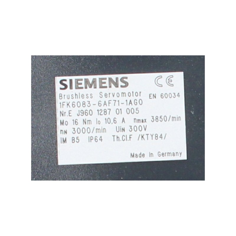 Siemens 1FK6083-6AF71-1AG0 Synchronservomotor  Synchronous Servo Motor ** 12 Monate Garantie