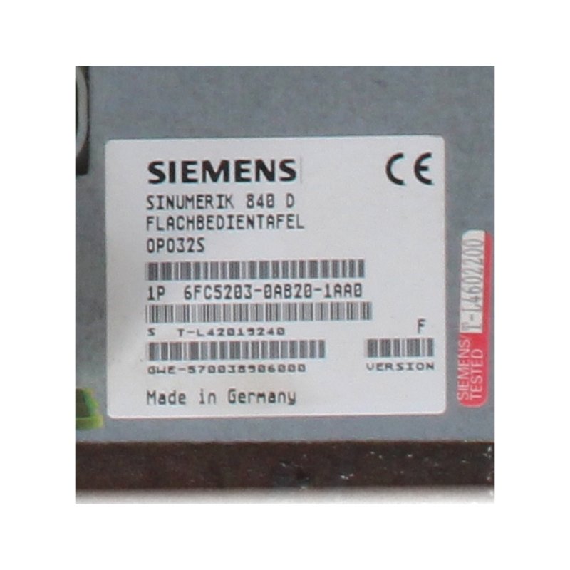 Siemens Sinumerik  6FC5203-0AB20-1AA0 Flachbedientafel Flat Control Panel