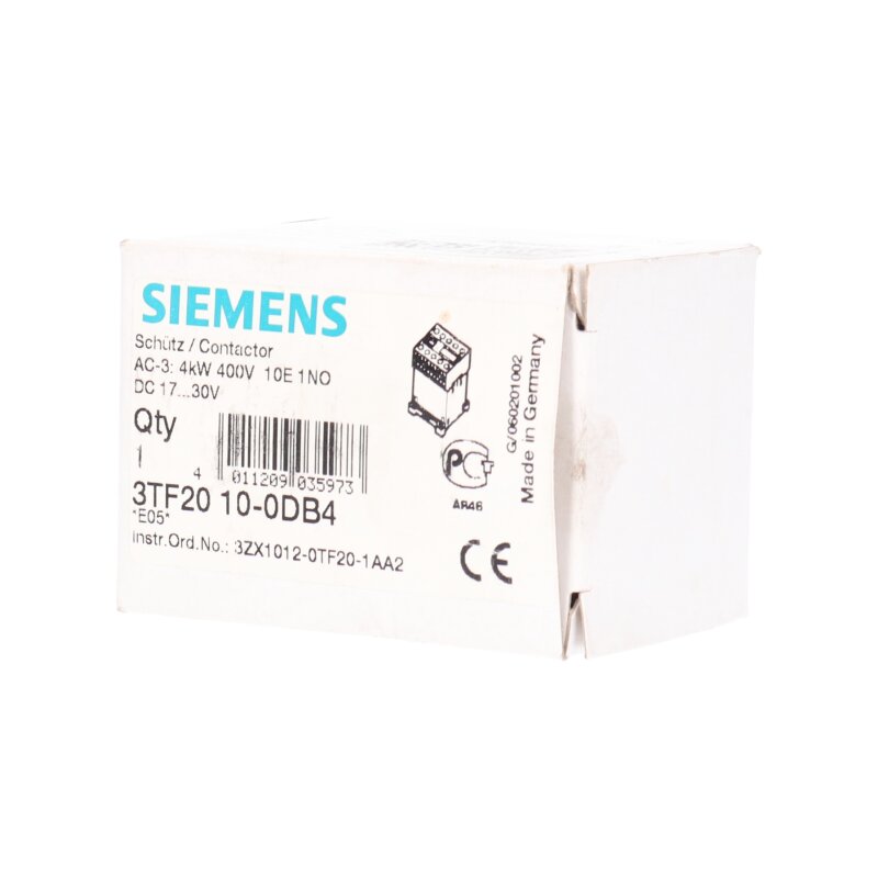 Siemens 3TF20 10-0DB4 Sch&uuml;tz Contactor