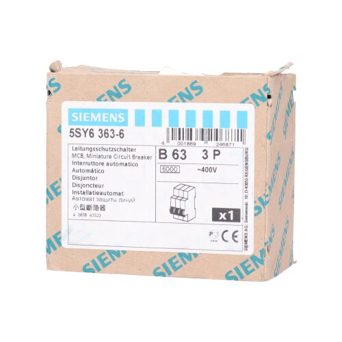 Siemens 5SY6 363-6 Leistungsschutzschalter Circuit Breaker