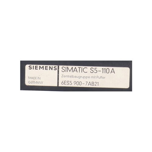 Siemens Simatic S5 6ES5 900-7AB21 / 6ES5900-7AB21 Zentrallbaugruppe Central Assembly