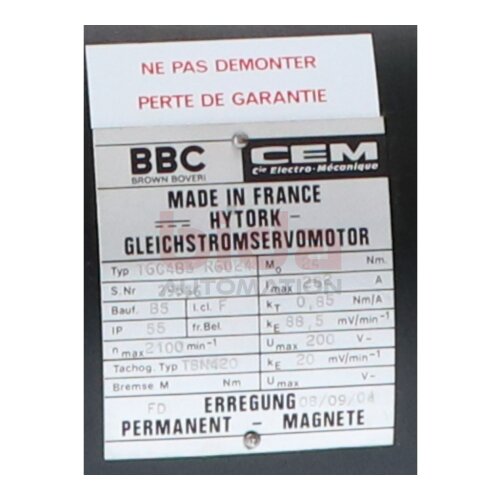 ABB BBC T6C4B3 R6024 Gleichstromservomotor DC Servo Motor