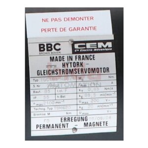 ABB BBC T6C4B3 R6024 Gleichstromservomotor DC Servo Motor