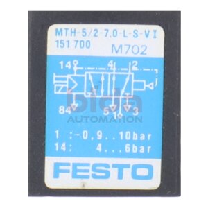 Festo MTH-5/2-7,0-L-S-VI  151700 Magnetventil Solenoid Valve