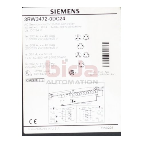 Siemens 3RW3472-0DC24 Motorsteuerger&auml;t
