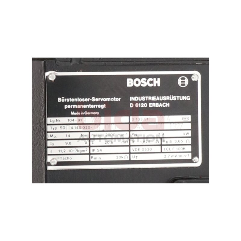 Bosch SD-B4.140.020-01.000 B&uuml;rstenloser-Servomotor Brushless servo motor