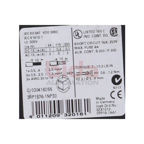 Siemens 3RP1576-1NP30 / 3RP1 576-1NP30 Zeitrelais Time Relay