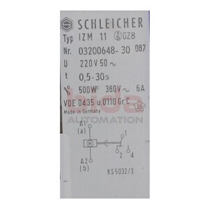 Schleicher IZM 11 Nr.03200648-30 Zeitrelais Time Relay