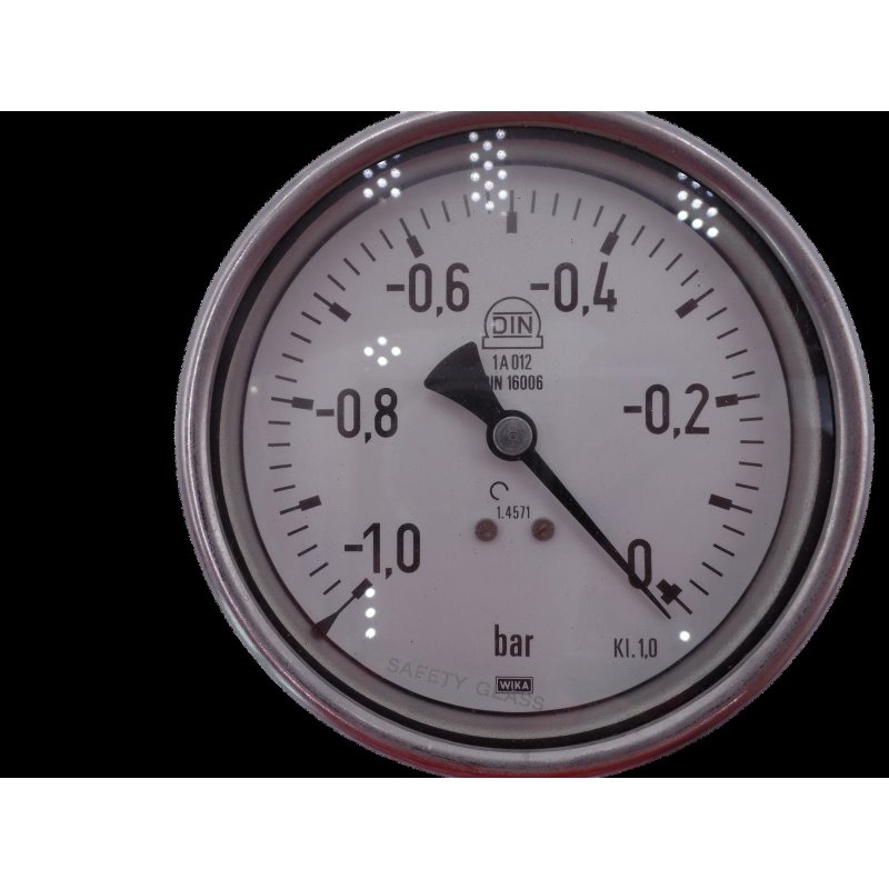 WIKA Manometer 0 bis -1,0 bar G 1/2 pressure gauge Druckmesser