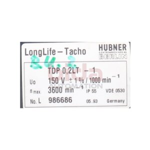 Hübner TDP 0,2LT-1 Tachogenerator Tachometer Generator