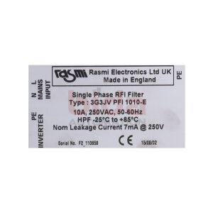 Rasmi Electronics 3G3JV PFI 1010-E Einphasenfilter Single...