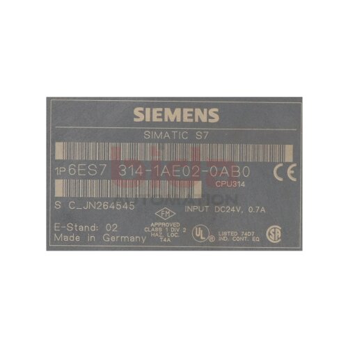 Siemens Simatic S7 6ES7 314-1AE02-0AB0 / 6ES7314-1AE02-0AB0 Zentralbaugruppe Central Assembly