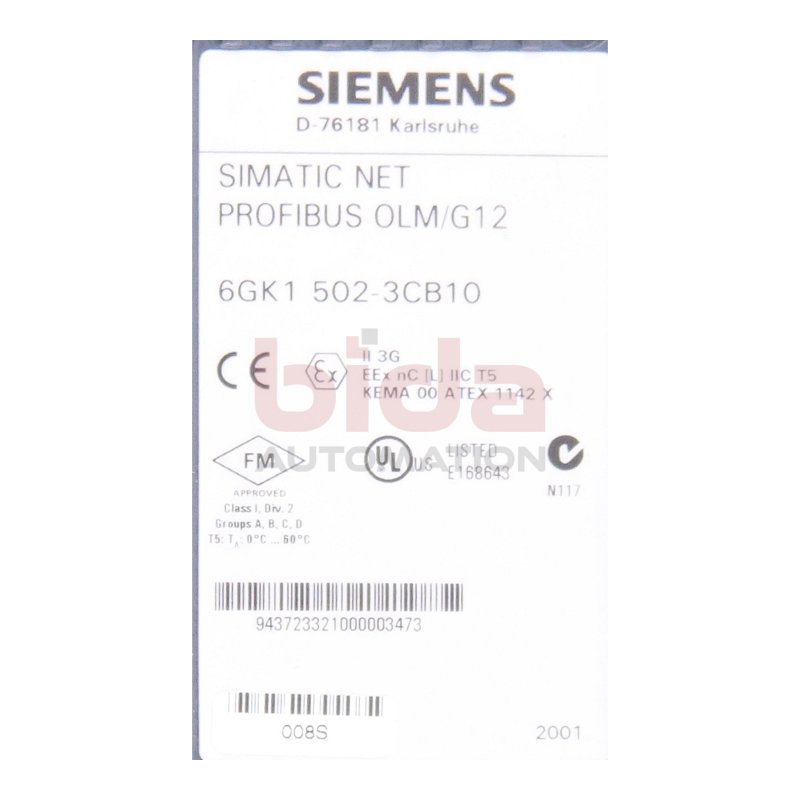 Siemens  6GK1 502-3CB10 / 6GK1502-3CB10 PROFIBUS OLM/G12 V3.1 Optical Link Module / Optisches Link Modul