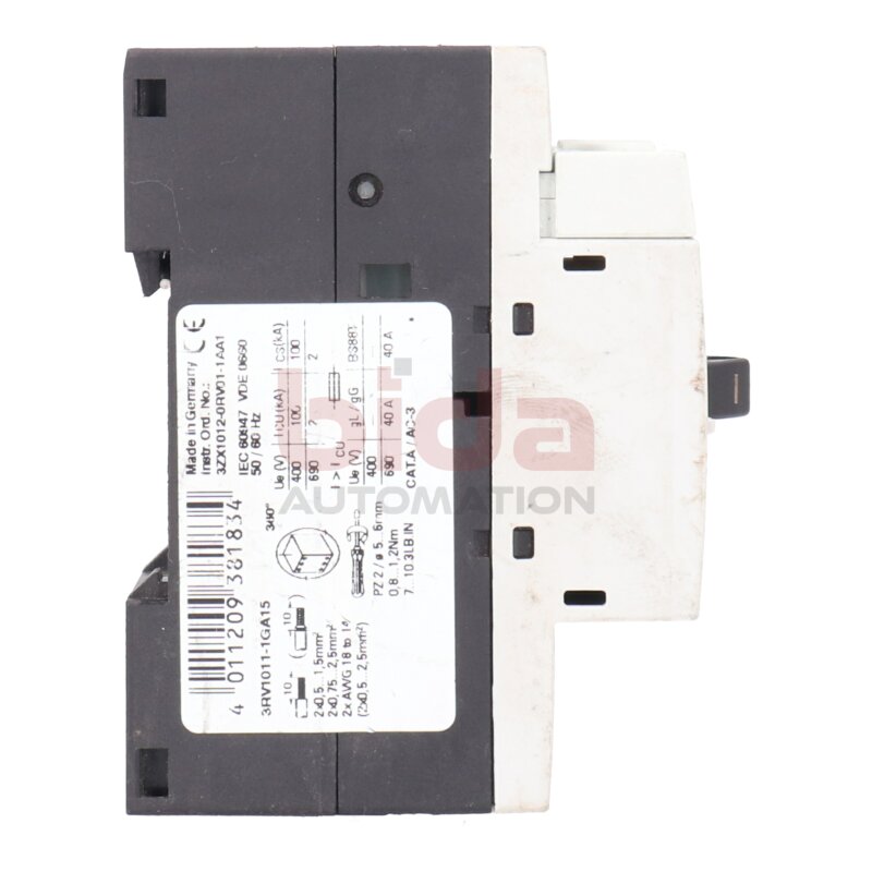 Siemens Sirius 3RV1011-1GA15 / 3RV1 011-1GA15 Motoschutzschalter Motor Protection Switch