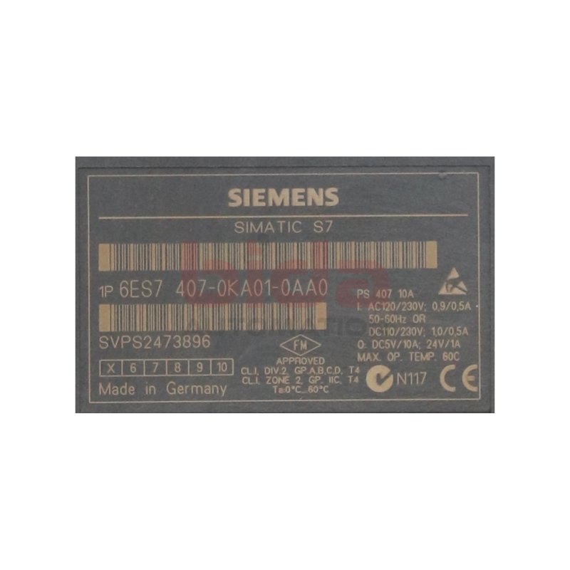 Siemens S7 Simatic 6ES7 407-0KA01-0AA0 Stromversorgung Netzteil power supply