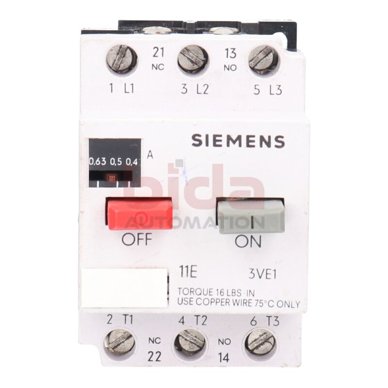 Siemens 3VE1010-2E Motoschutzschalter Motor Protection Switch