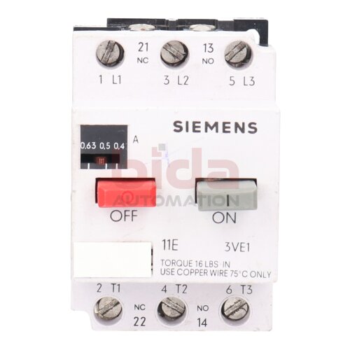 Siemens 3VE1010-2E Motoschutzschalter Motor Protection Switch