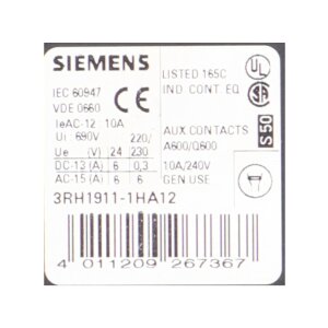Siemens 3RH1911-1HA12 / 3RH1 911-1HA12 Hilfsschalterblock...