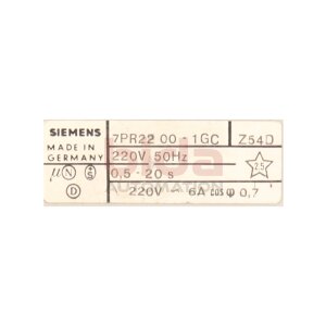 Siemens 7PR22 00-1GC / 7PR2200-1GC Zeitrelais Time Relay