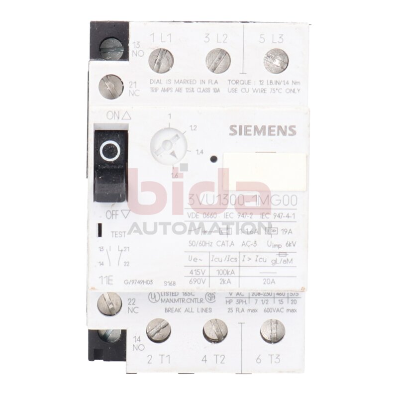 Siemens 3VU1300-1MG00 Leistungsschalter Circuit Breaker