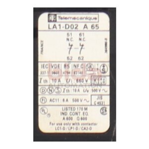 Telemecanique LA1-D02 A.65 Hilfsschalterblock Auxiliary...