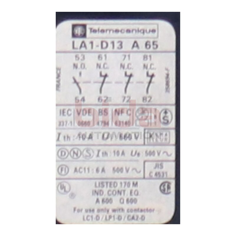 Telemecanique LA1-D13 A.65 Hilfsschalterblock Auxiliary Contact Block