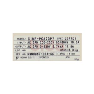 Yaskawa CIMR-PCA23P7 Frequenzumrichter Frequency Converter