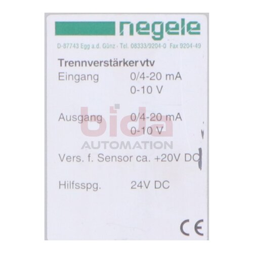 Negele vtv Trennverst&auml;rker Isolation Amplifier