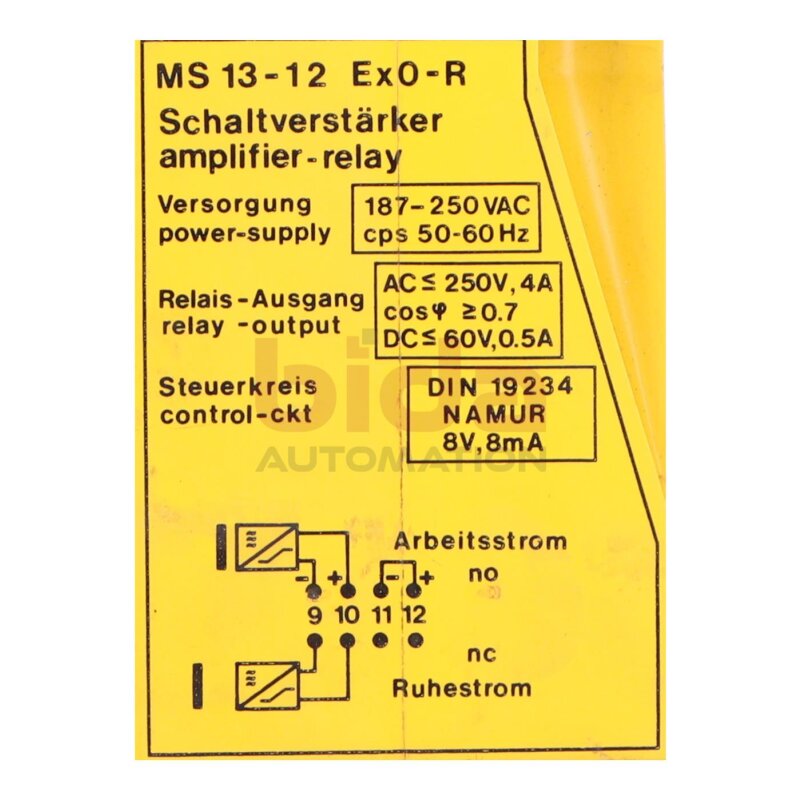 Turck MS13-12 Ex 0-R Schaltverst&auml;rker Amplifier Relay