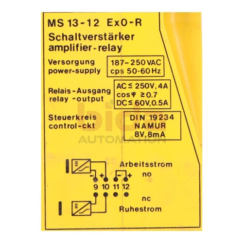Turck MS13-12 Ex 0-R Schaltverst&auml;rker Amplifier Relay