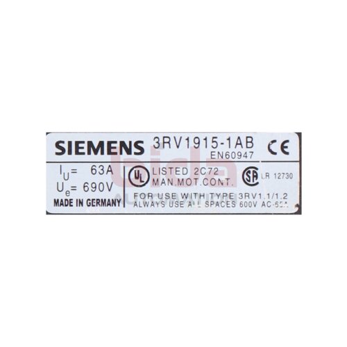 Siemens 3RV1915-1AB / 3RV1 915-1AB 3-Phasen-Sammelschiene 3-Phasen Busbar