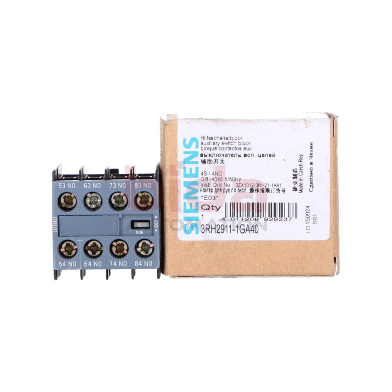 Siemens 3RH2911-1GA40 Hilfsschalter frontseitig Auxiliary Switch