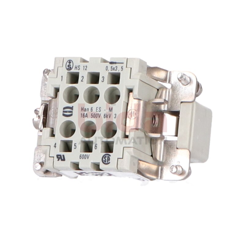 Harting Han 6 ES-M  Steckverbinder K&auml;figzugfederanschluss Conectors Cage Clamp Connection