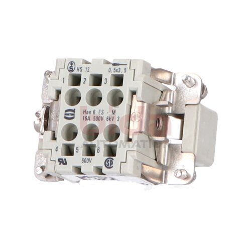 Harting Han 6 ES-M  Steckverbinder K&auml;figzugfederanschluss Conectors Cage Clamp Connection