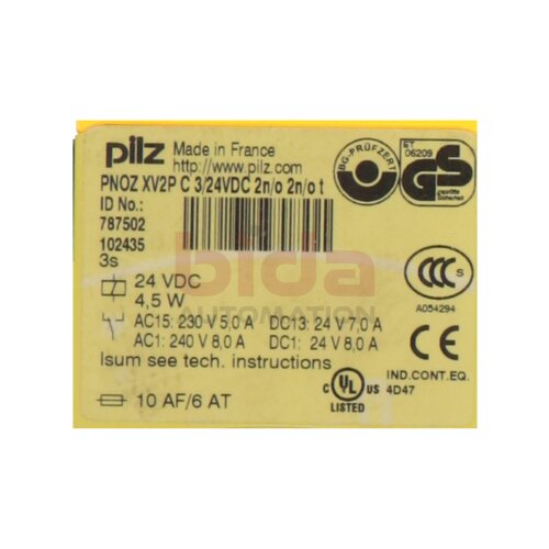 Pilz PNOZ XV2P C 3/24VDC 2n/o 2n/ot  787502 Sicherheitsrelais Safety Relay