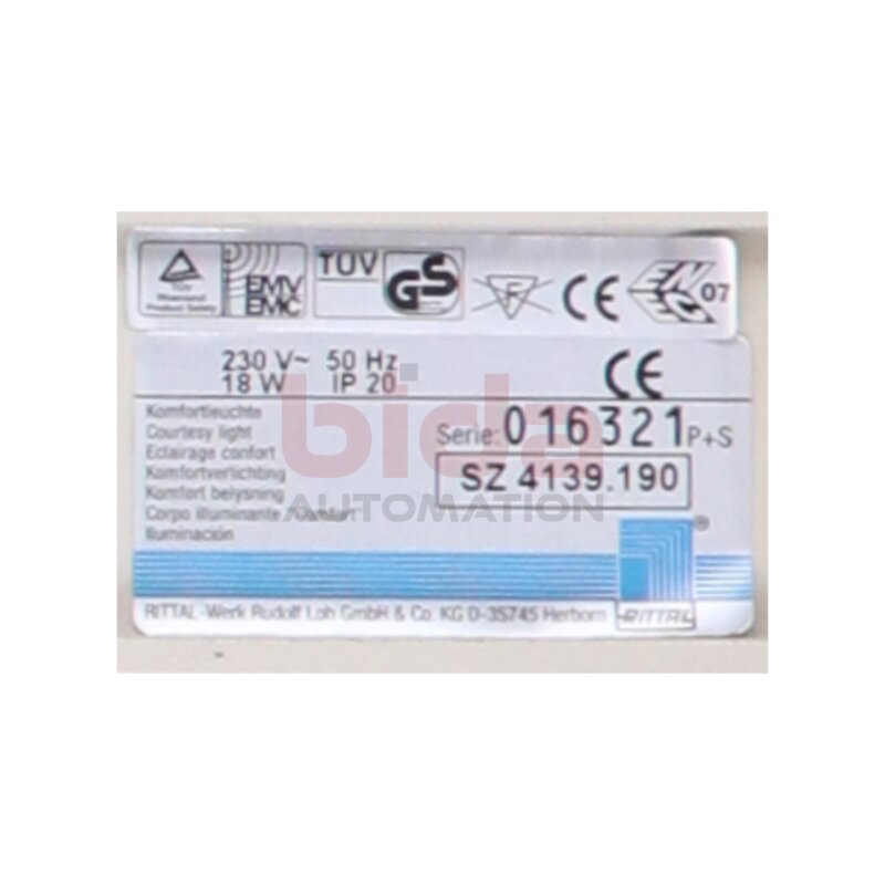 Rittal SZ 4139.190 Schaltschrankleuchte Control Cabinet Light